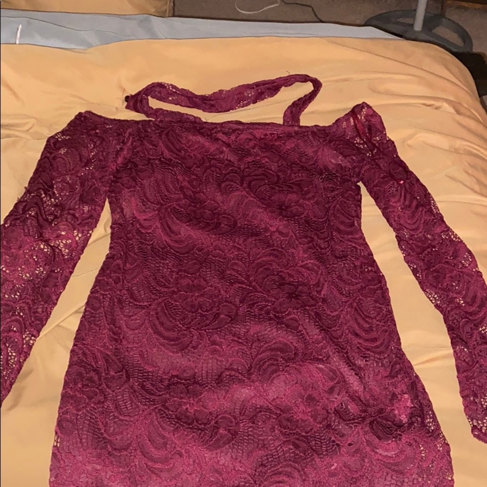Burgundy floral dress
